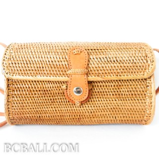 women handbag purses long handle leather ata hand woven grass clutch 